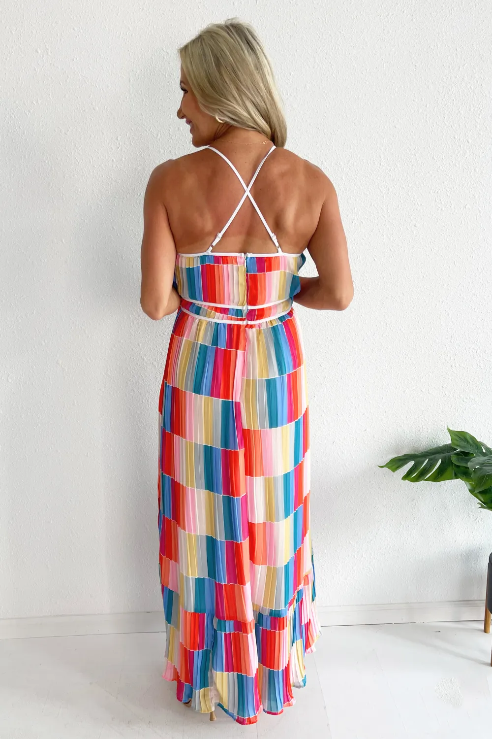 Multi Color Print Cami Maxi Dress