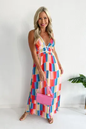 Multi Color Print Cami Maxi Dress