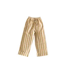 Naira Pants in Yellow Stripe Linen