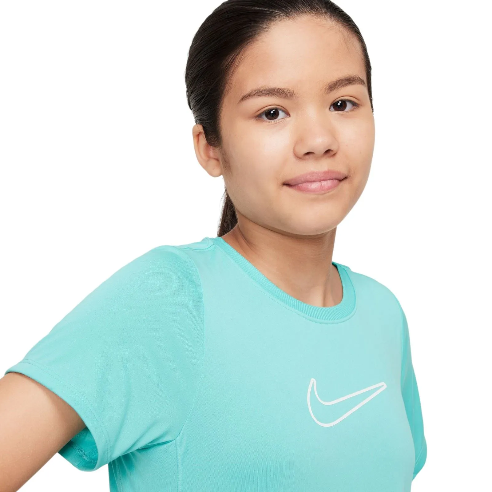 NIKE One Fitted Dri-FIT Girls Short-Sleeve Top
