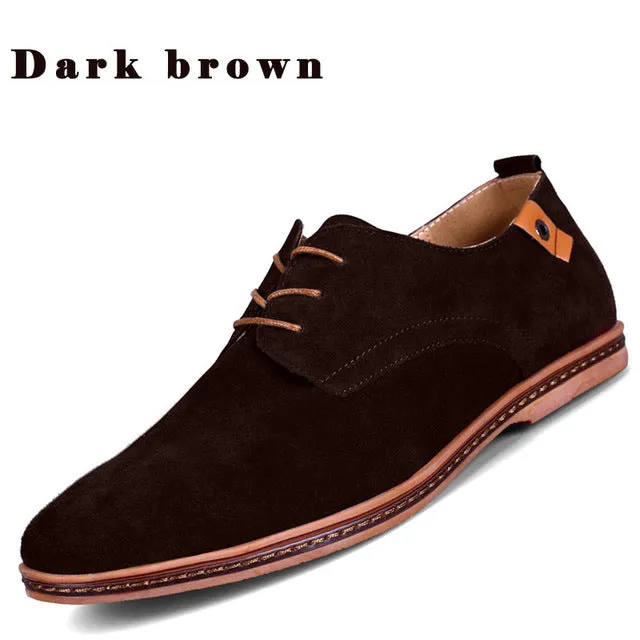 PINSV Men Shoes Casual Suede Leather Shoes Mens Loafers Black Oxford Shoes For Men Zapatos Hombre Erkek Ayakkab