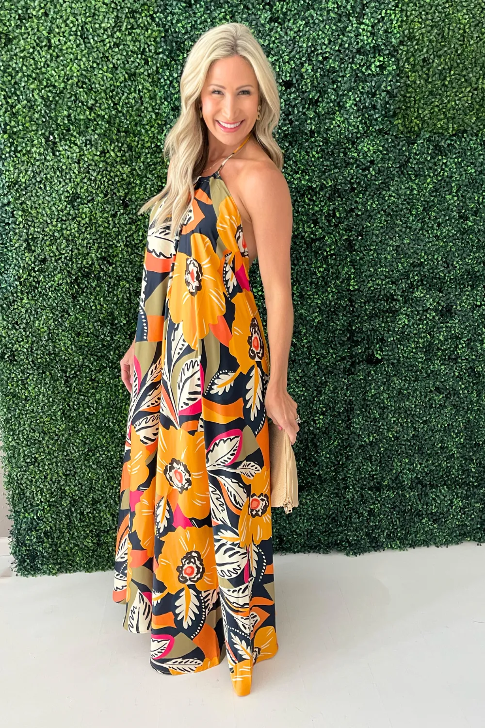Printed Maxi Halter Dress