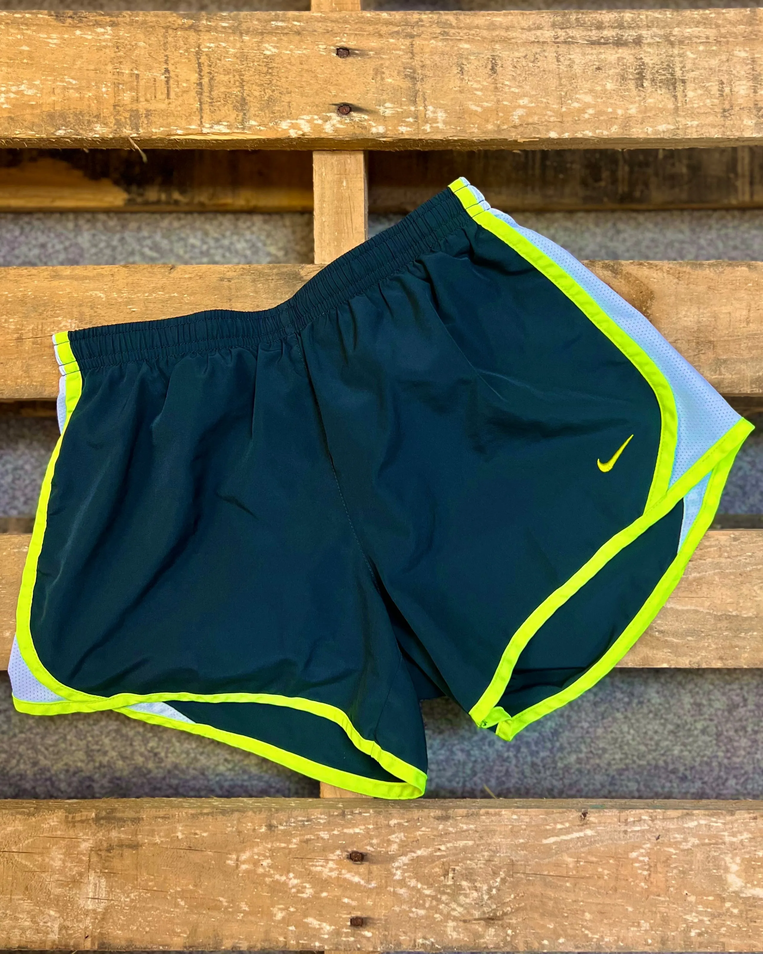 "KC" Nike Youth Charcoal and Highlighter Yellow Shorts- Youth Large