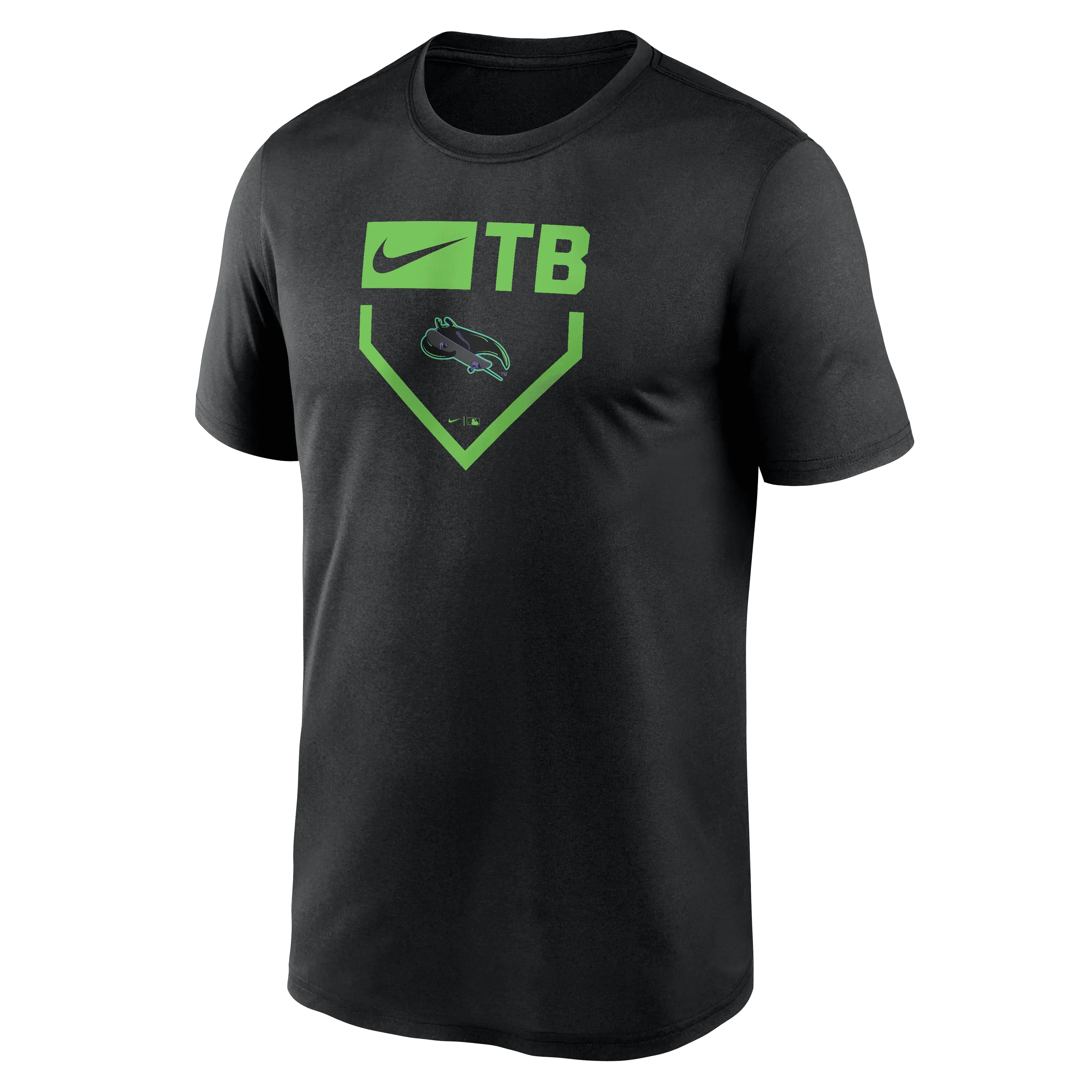 Rays Men's Nike Black City Connect TB Swoosh SkateRay Base Dri Fit T-Shirt