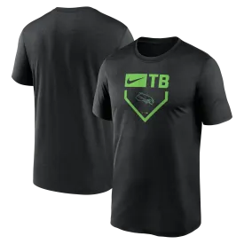 Rays Men's Nike Black City Connect TB Swoosh SkateRay Base Dri Fit T-Shirt