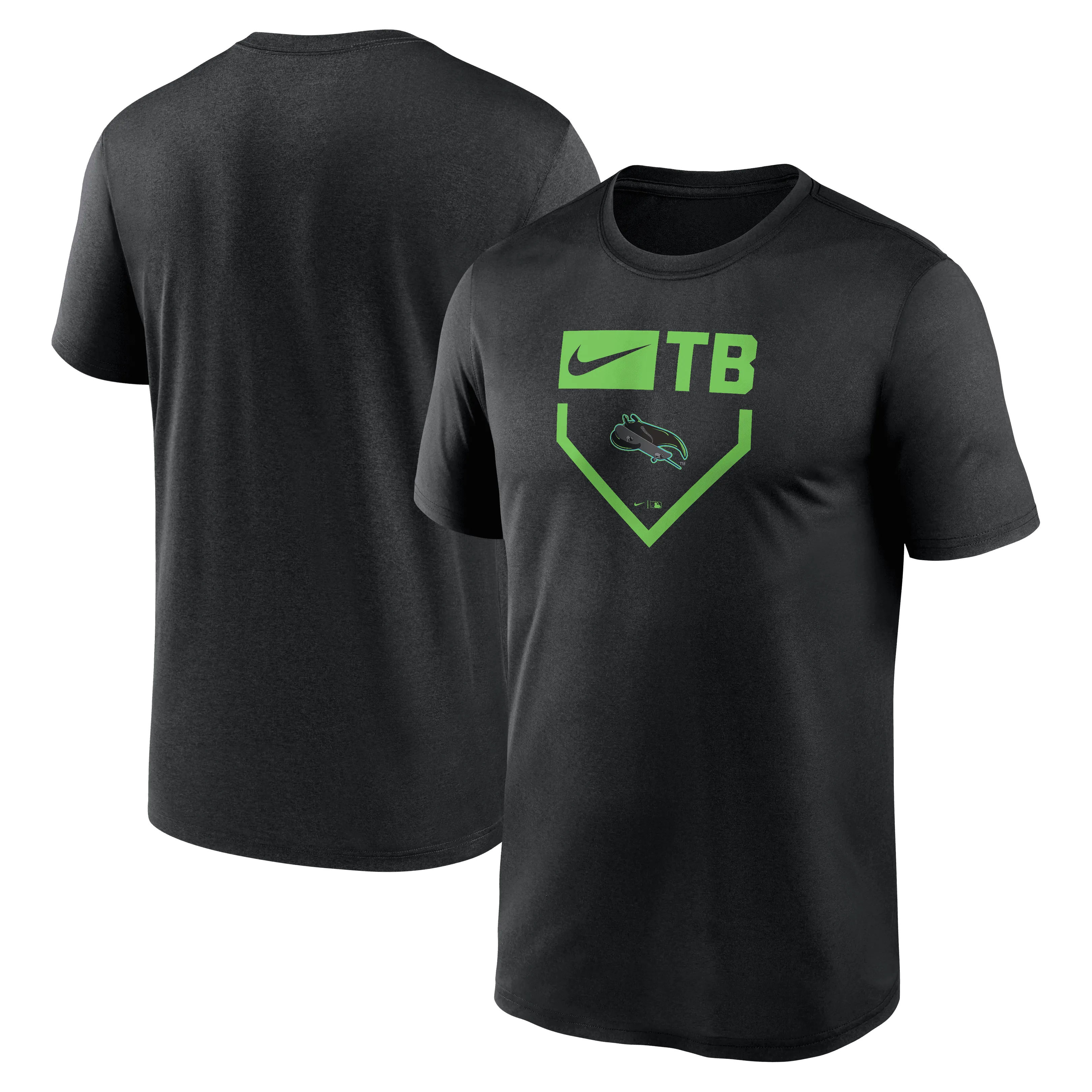 Rays Men's Nike Black City Connect TB Swoosh SkateRay Base Dri Fit T-Shirt