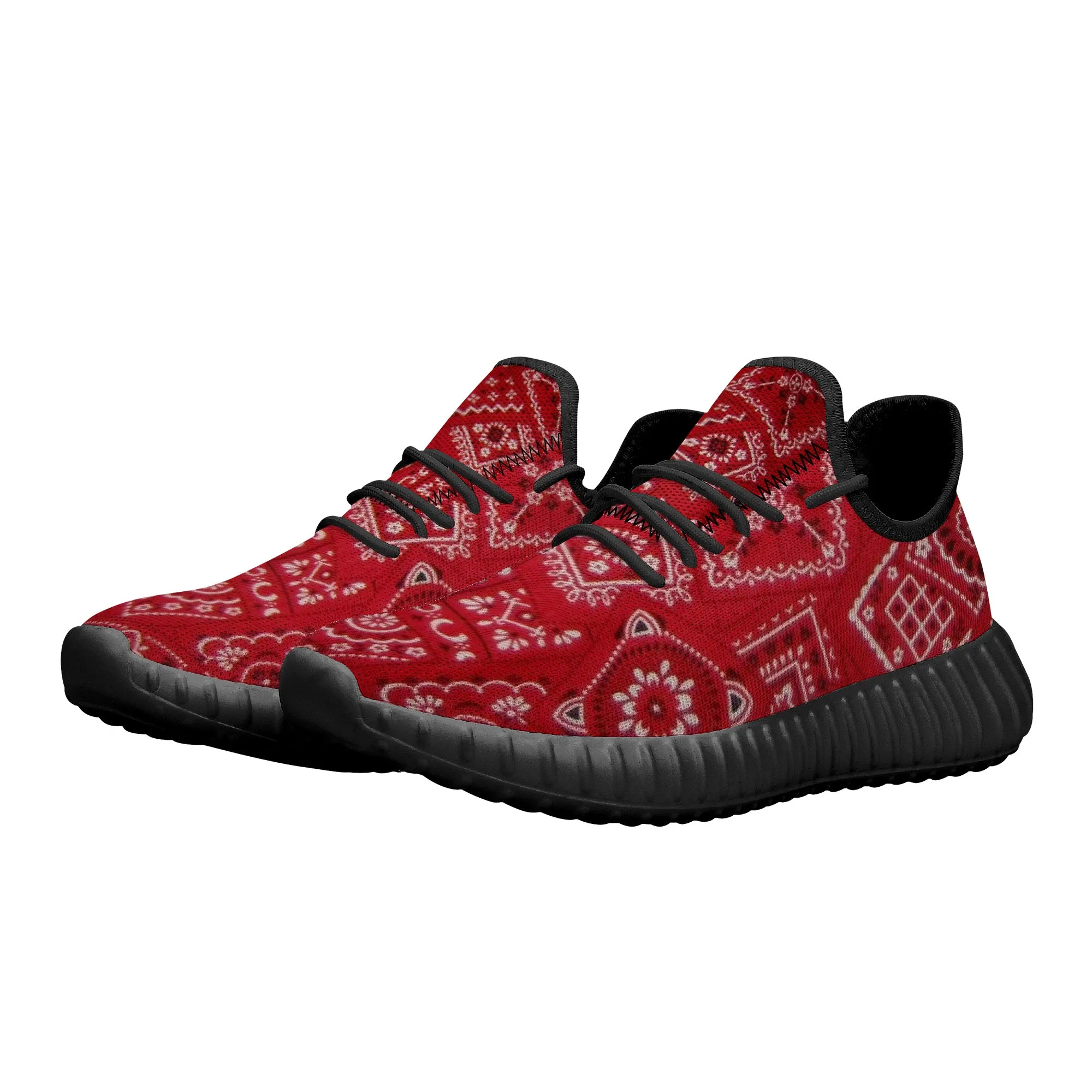 Red Bloods Bandana Pattern Premium Sneakers
