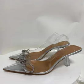 Sandals PVC Rhinestone Heeled Sandals Women