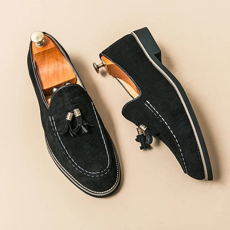 Stuttgart | Klassische Orthopdische Wildleder-Slipper mit Quasten
