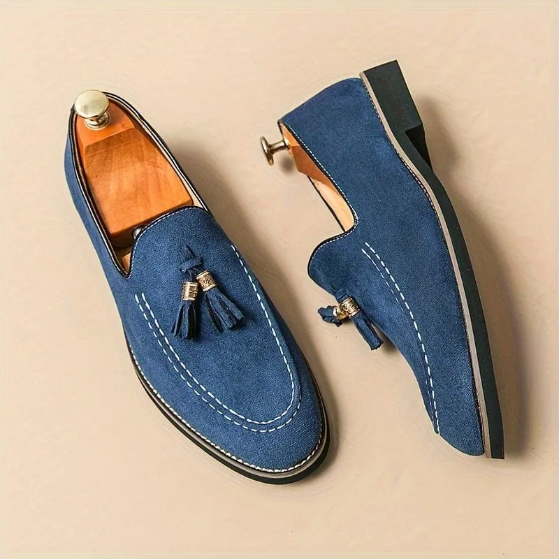 Stuttgart | Klassische Orthopdische Wildleder-Slipper mit Quasten