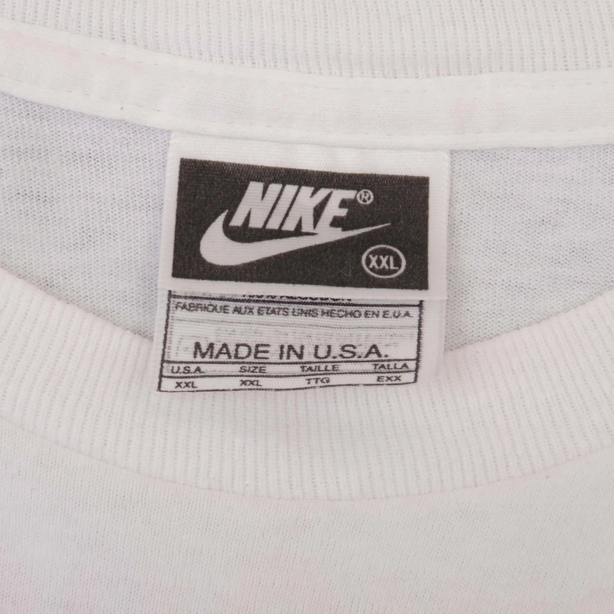 VINTAGE NIKE BIG SWOOSH TEE SHIRT 90S SIZE 2XL MADE IN USA