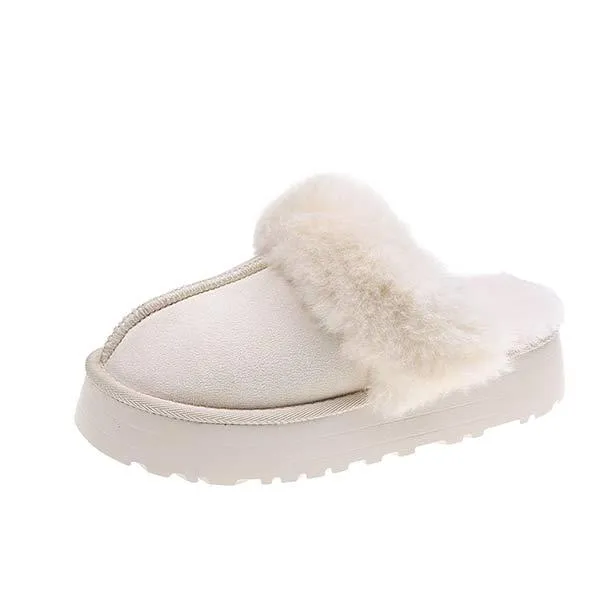 Women's Thick-Soled Fleece-Lined Warm Fuzzy Slippers 92549908C