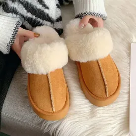Women's Thick-Soled Fleece-Lined Warm Fuzzy Slippers 92549908C