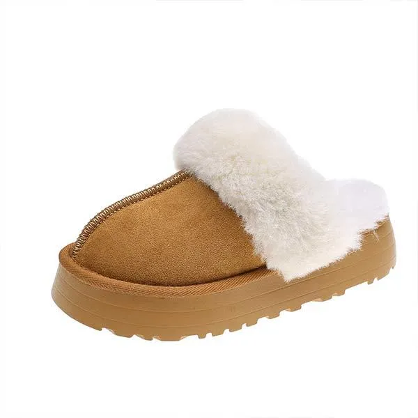 Women's Thick-Soled Fleece-Lined Warm Fuzzy Slippers 92549908C