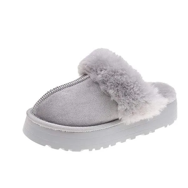 Women's Thick-Soled Fleece-Lined Warm Fuzzy Slippers 92549908C
