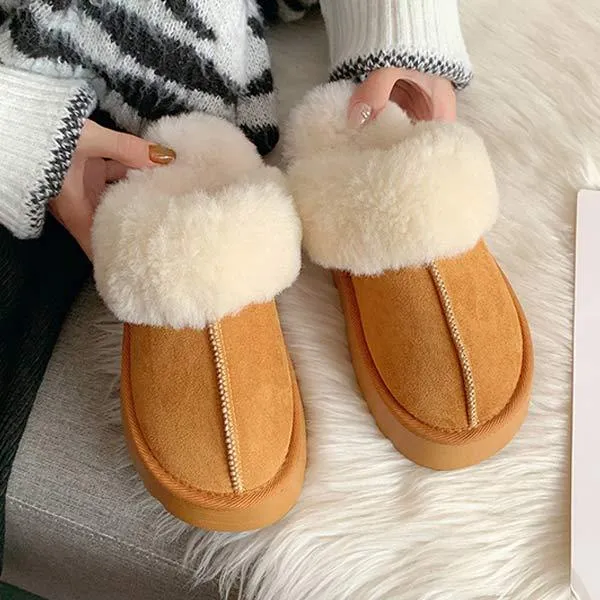 Women's Thick-Soled Fleece-Lined Warm Fuzzy Slippers 92549908C