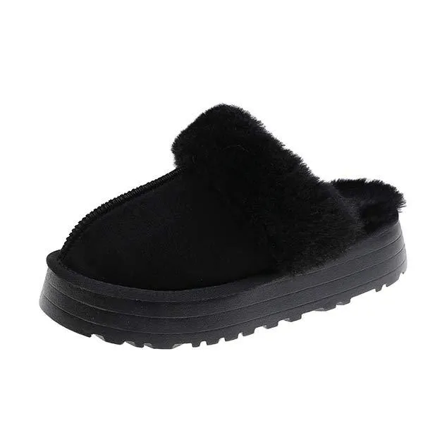 Women's Thick-Soled Fleece-Lined Warm Fuzzy Slippers 92549908C