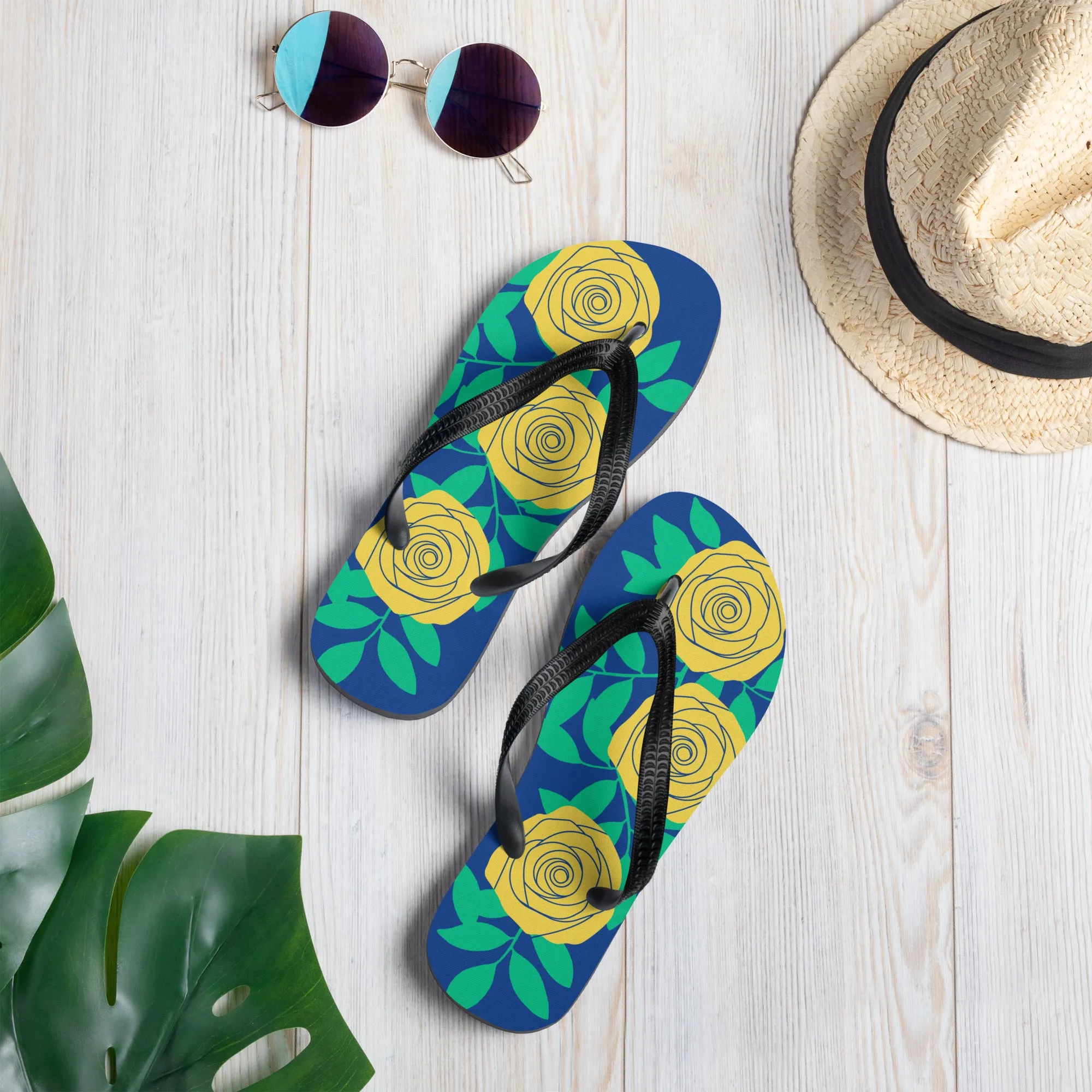 Yellow Roses Flip-Flops